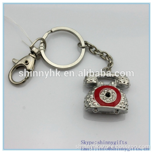 Diamond metal telephone shape keychain from manufactures SCK20140011